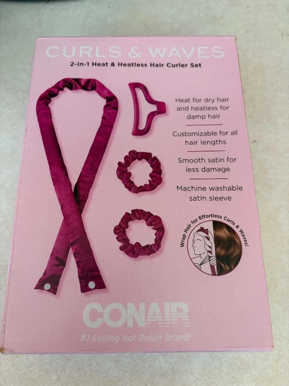 Curls and Waves 2-in-1 Heat & Heatless Hair Curler Set